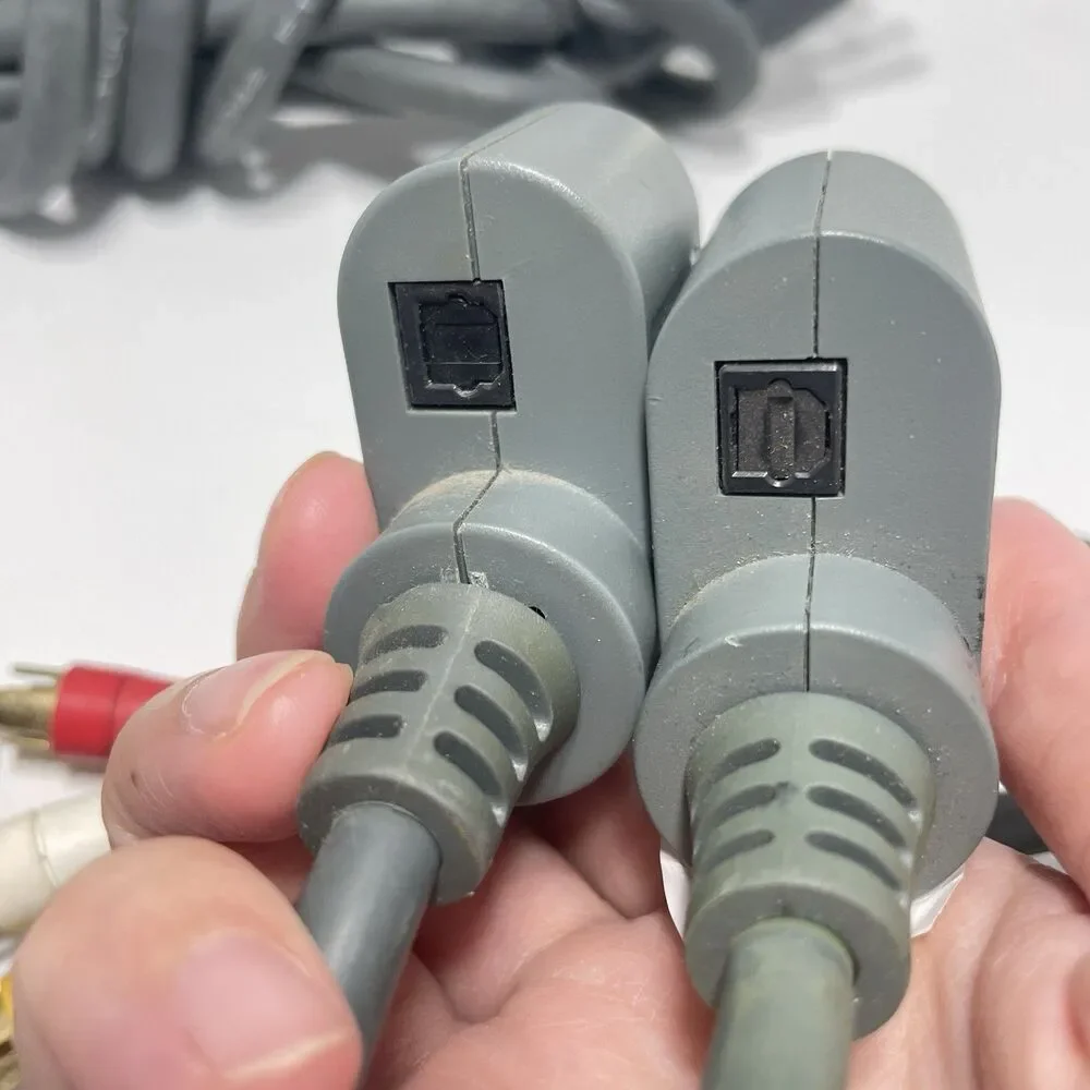 Oem Xbox 360 Component HD AV Cables Lot of 2 & AC Power Cord Gray Untested